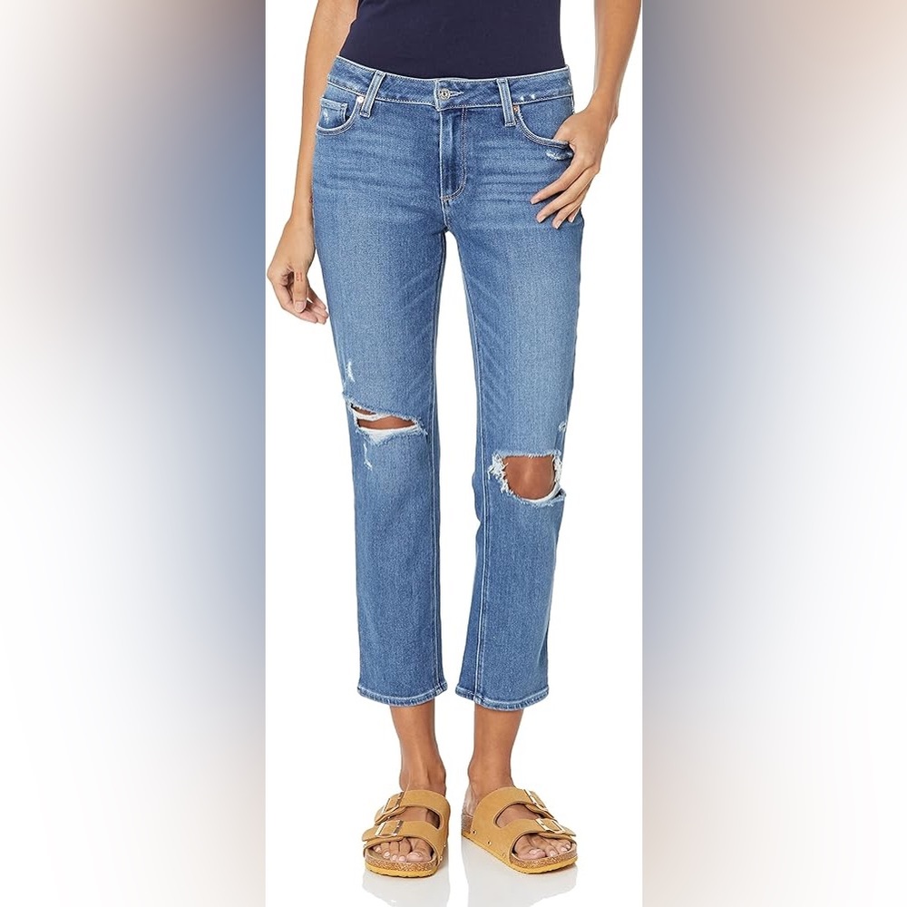 PAIGE Women's Brigitte mid Rise Boyfriend Above The Ankle in Ceylon Destructed